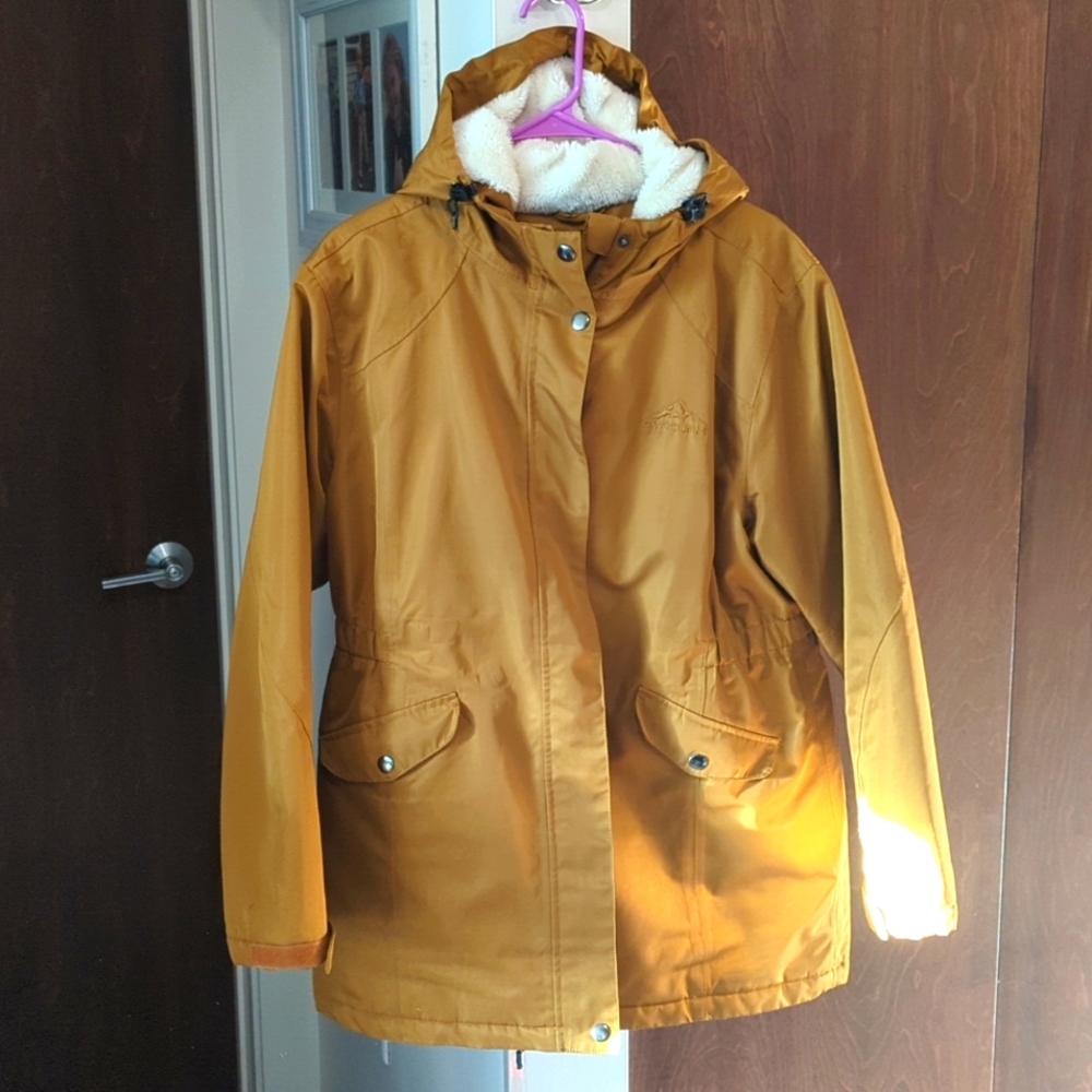 Women's Winter Jacket - Size XL, Muted Mustard Yellow